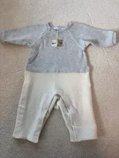 familiar クマ刺繍ロンパース 70㎝