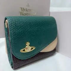 【Vivienne Westwood】希少カラー　ダブルフラップオーブロゴ折財布