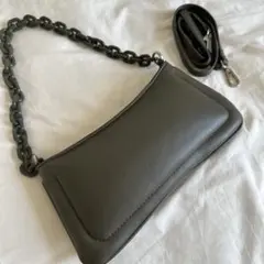 ZARA ショルダーバッグ グレー チェーンストラップのサムネイル