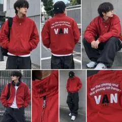 VAN JAC スウィングトップ L ベージュ チェック裏地 ワッペン付き