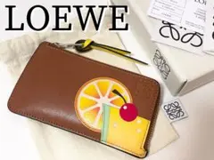 【早い者勝ち！】LOEWE コインカードホルダー　カクテル アナグラム ブラウン