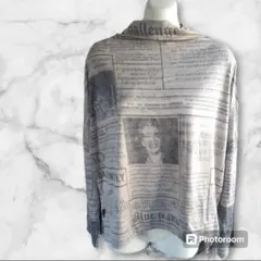 新品タグ付き Iconosophia 英字プリント カットソー 白 長袖