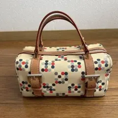 バーバリーブルーレーベル　ドット柄キャンバスミニボストンバッグ　レア