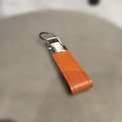 オレンジ レザー キーホルダー