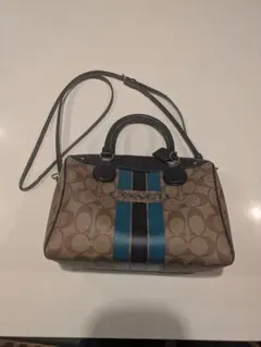 コーチ ショルダーバッグ ベージュ/青/ネイビー