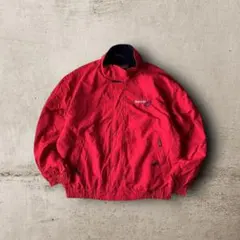 90s WOOLRICHウォームアップジャケット裏フリース企業刺繍ロゴレットXL