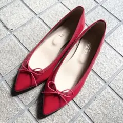 ルタロン　le talon パンプス　フラットシューズ　バレエシューズ　赤