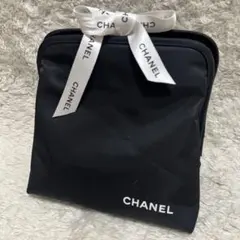 CHANEL シャネル　ナイロンポーチ　ブラック リボン　ノベルティ