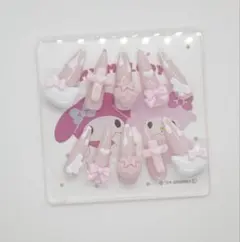 ♡ ネイルチップ 現品 量産型 地雷 平成女児 ピンク リボン ハート ♡