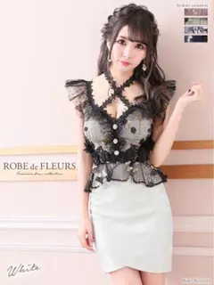 ROBEdeFLEURS ローブドフルール フラワー 刺繍レース×ジャガード