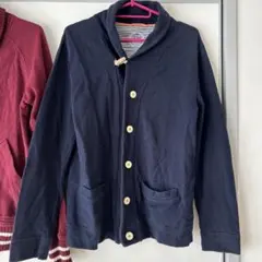 ikka ネイビー　アウター　カーディガン　ジャケット　羽織り　秋冬　M