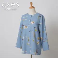 axes femme 花柄 ブラウス トップス ブルー M