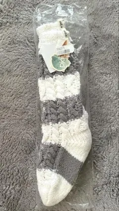 ◎タグ付き未使用品◎ジェラートピケ　ケーブル編みソックス ホワイトグレー