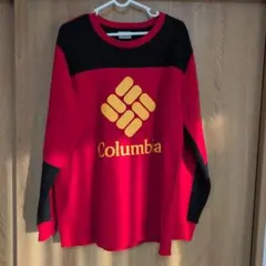 送料無料。Columbia ロゴ入りトレーナー L レッド/ブラック