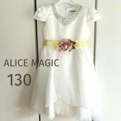 ALICE MAGIC ホワイト フォーマルドレス 130 コサージュ ビジューのサムネイル