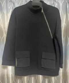 【美品】ブラック ハーフジップ スウェット/ベージュ（M〜Ｌ）