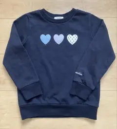a.v.v ネイビー ハート刺繍 スウェットトレーナー 120