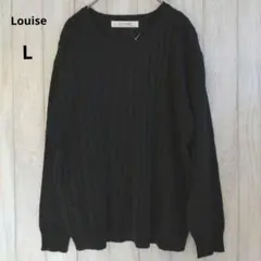 【Louise/ルイーズ】L ブラック ケーブル編み 長袖 アンゴラ混 ニット