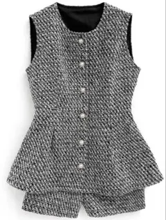 新品未使用　グレイル　フリージアツイードベスト×ショートパンツセットアップ