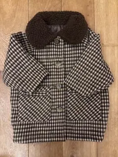 【ももきち様専用です】チェック柄ボア襟アウター