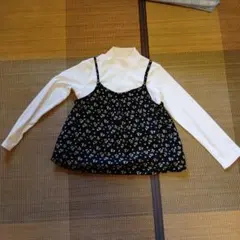 花柄キャミソール 重ね着風トップス