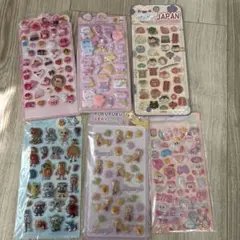 ボンボンドロップシール１個、肉球シール１こ、ぷくぷくシール４個、合計6個