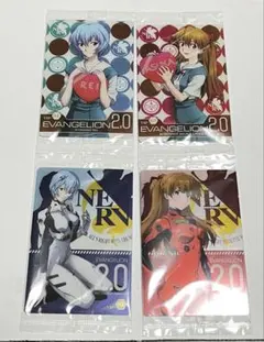 未開封】エヴァンゲリオン 綾波レイ アスカ ウエハースカード 3枚