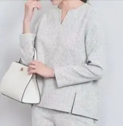 新品未使用【ユナイテッドアローズ】ミックスツイード　スキッパーブラウス