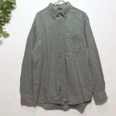 1404 ユニクロ　UNIQLO ネルシャツ　ボタンダウン　薄手　グレー　S