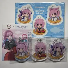 湊あくあ スシロー アクリルキーホルダー セット ステッカー