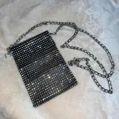 ラインストーン チェーン ミニバッグ ショルダースマホバッグ