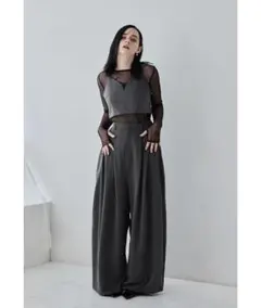 ANDRESD ピンストライプビスチェワイドパンツドレス