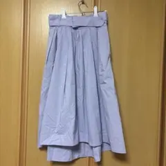薄紫 フレアスカート ひざ丈プリーツのサムネイル