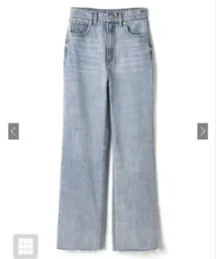 GRLフリンジヘムセミフレアデニムパンツ cu166