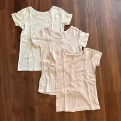 UNIQLO 半袖インナー 3枚セット 110cm ピンク 白