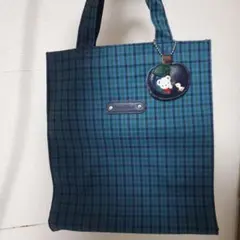 【最終値下げ】【美品】familiar デニムバッグ　チェック柄 最終値下げ】【美品】familiar デニムバッグ チェック柄 デニムバッグ