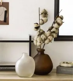 【完売品】ガラスフラワーベース ブラウン