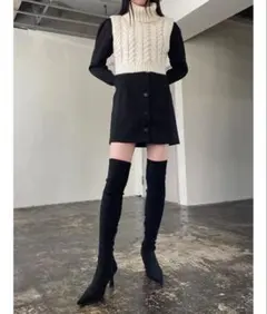 EMODA ポインテッドロングブーツブラックSサイズのサムネイル