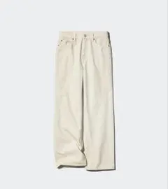 UNIQLO アイボリー ワイドストレートジーンズ　サイズ25