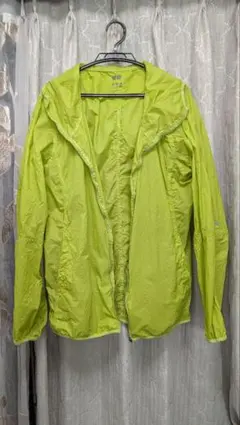UNIQLOポケッタブル 蛍光グリーンイエロー ウィンドブレーカー XL