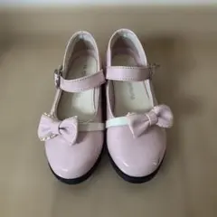 ピンク リボン付き フォーマルシューズ　18.5 19センチ