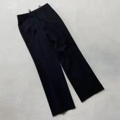 スーツパンツ ポリエステルレーヨン混 ストライプ ブラック カジュアル シンプル