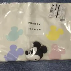 ミッキーマウス　フェイスマスコット付きトートバッグ　ホワイト