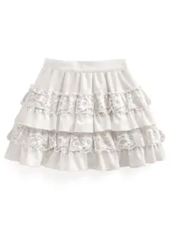 インパン裏地付きレースフリルティアードミニスカート[tu1459]