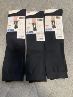 婦人　靴下　黒　無地　ハイマルチソックス