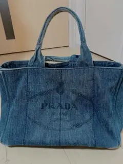 ⬛︎ PRADA プラダ カナパ　トートバッグ デニム インディゴのサムネイル