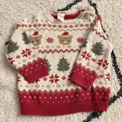 74cm H&M クリスマスセーター　くま　クリスマスニット