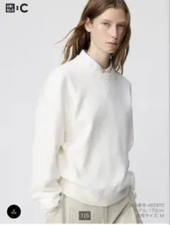 UNIQLO スムースコットンクルーネックセーター L ホワイト