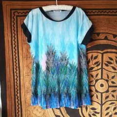 KUREYON　クレヨン　シースルー　カットソー　草木柄　Tシャツ