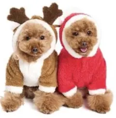 新品 Lifelike 犬用 クリスマス ロンパース サンタ トナカイ　3号